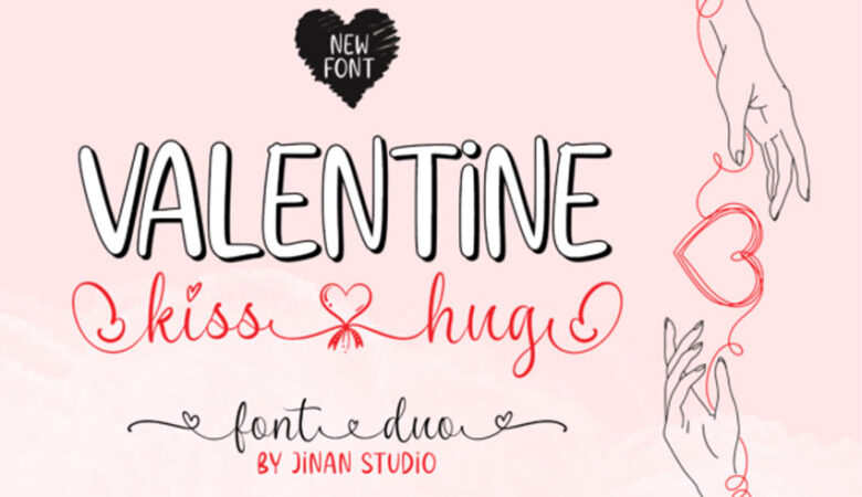 Valentine Kiss Hug Font