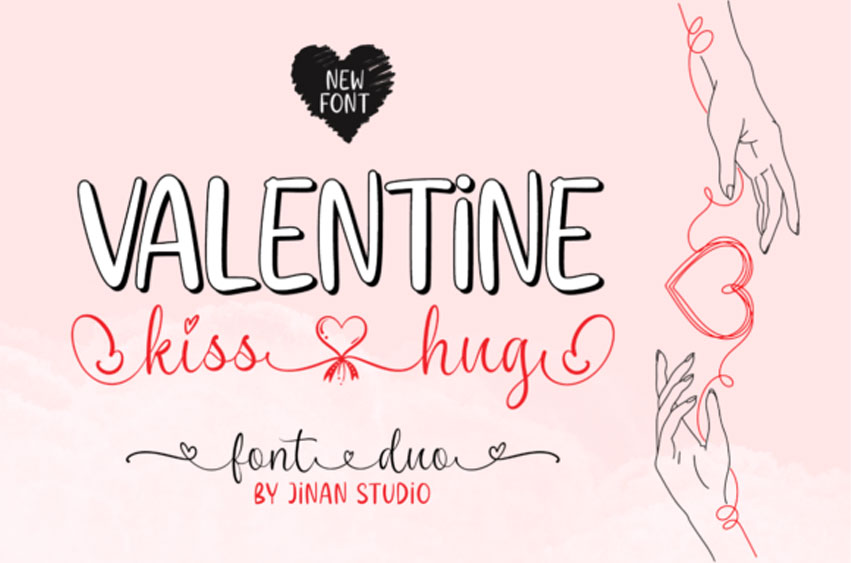 Valentine Kiss Hug Font