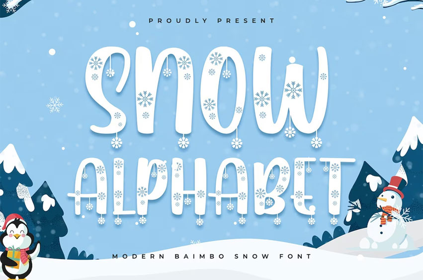 Snow Alphabet Font