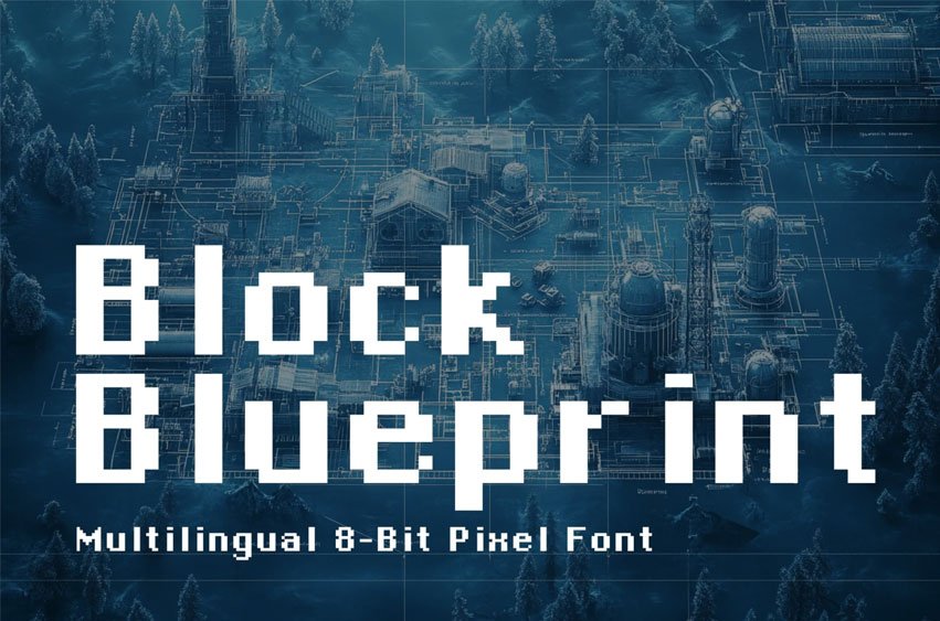 Block Blueprint Font