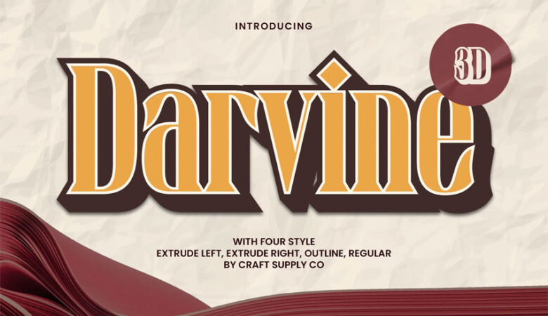 Darvine 3D Font