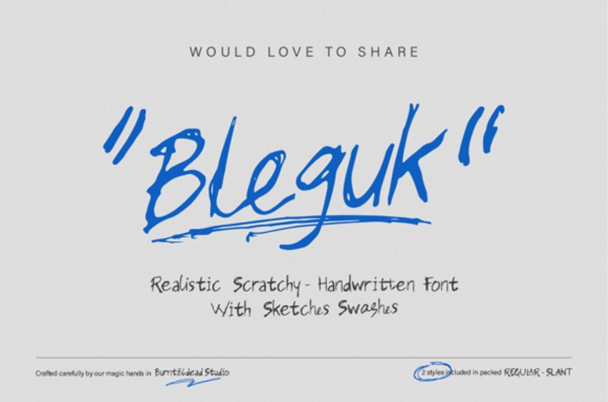 Bleguk Font