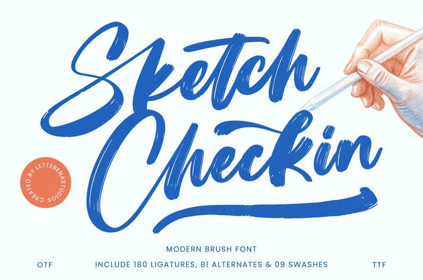 Sketch Checkin Font