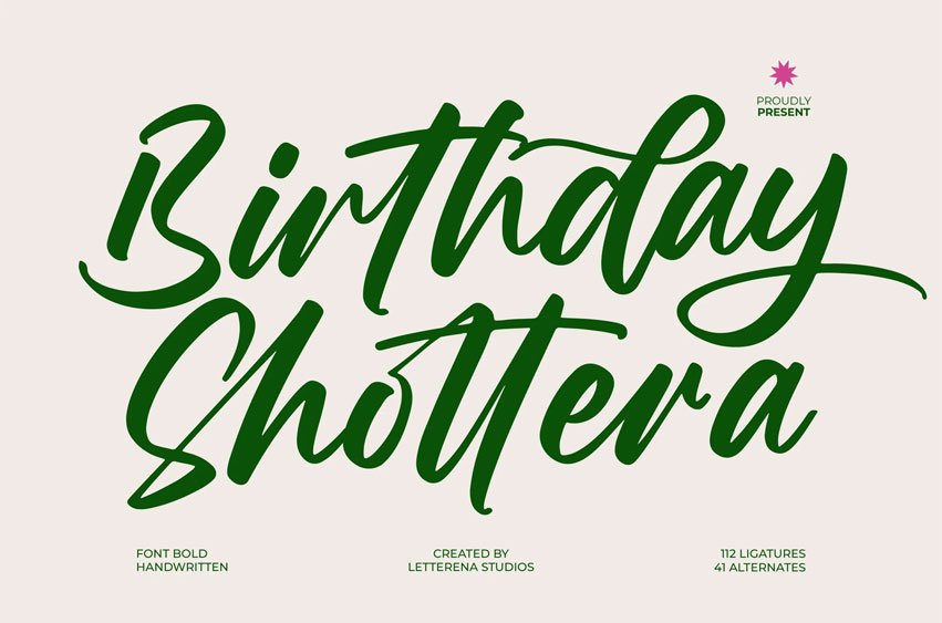 Birthday Shottera Font