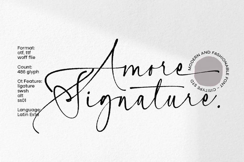 Amore Signature Font
