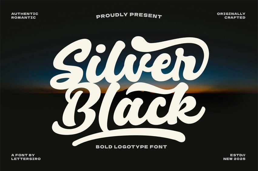Silver Black Font