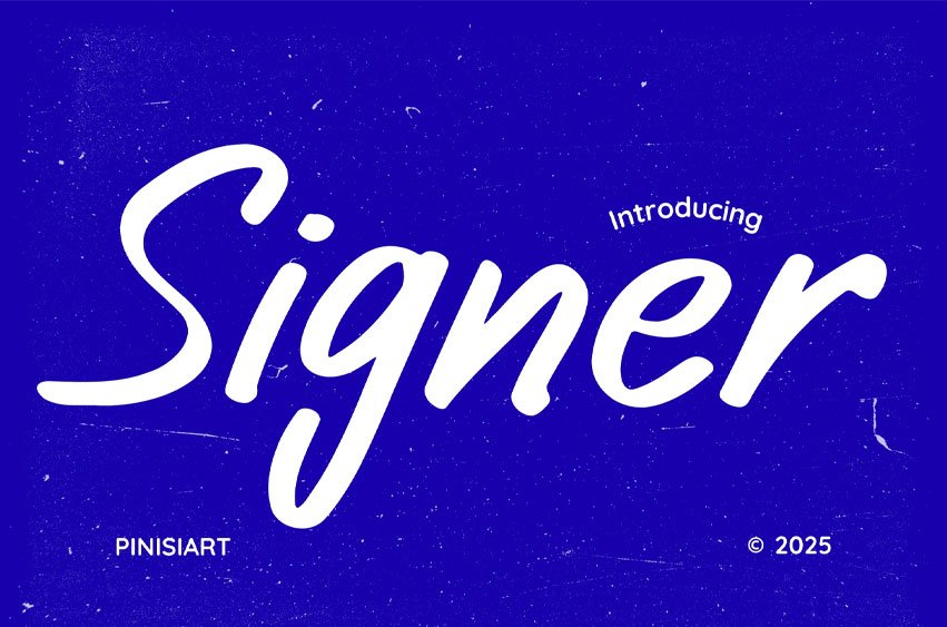 Signer Script Font