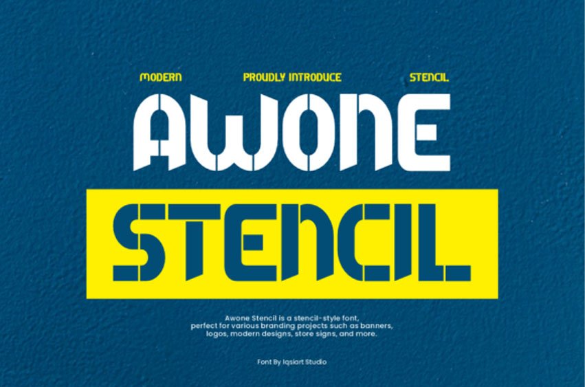 Awone Stencil Font