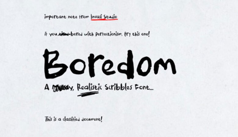 Boredom Font