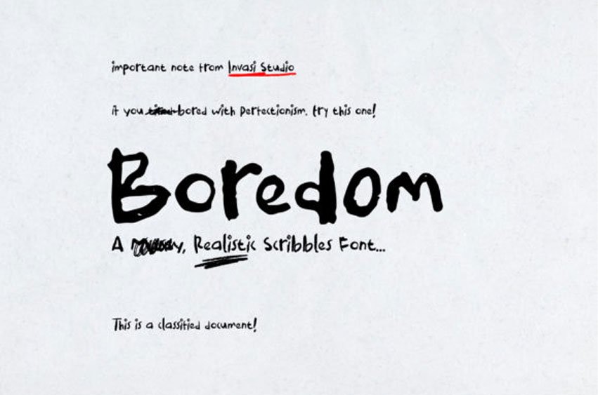 Boredom Font