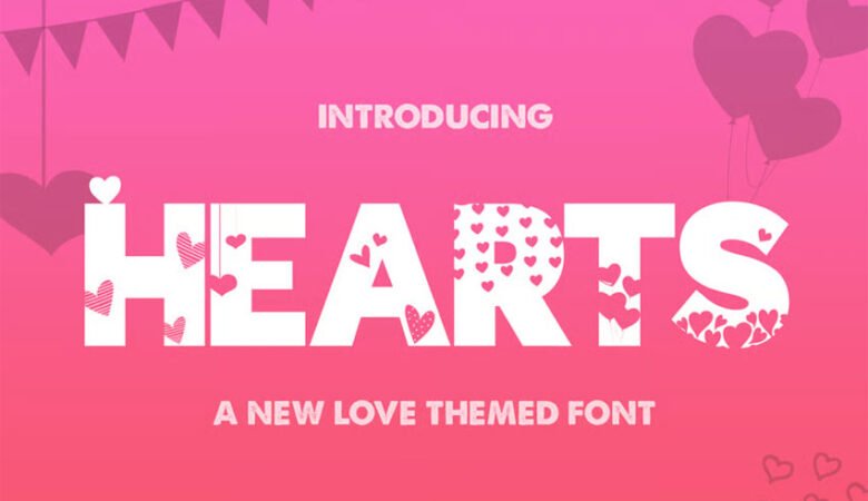 Hearts Silhouette Font