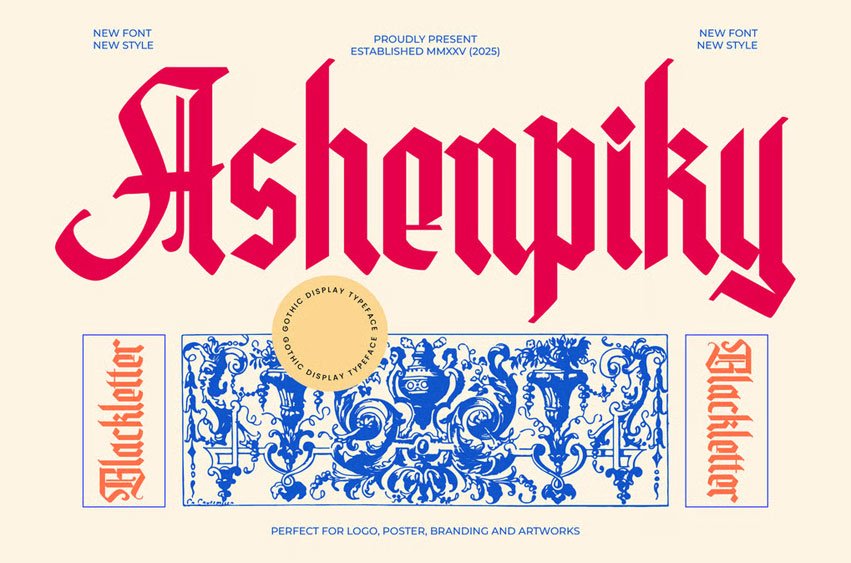 Ashenpiky Blackletter Font