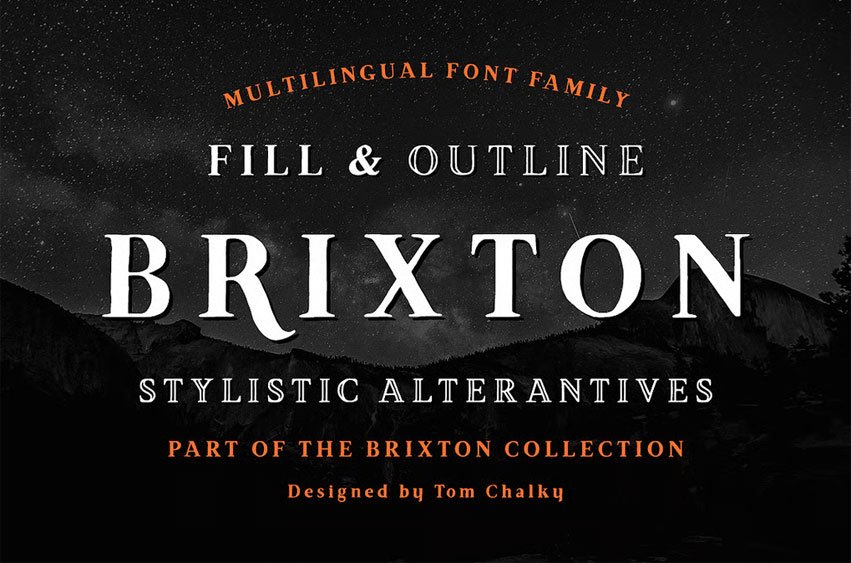 Brixton (Fill and Outline) Font