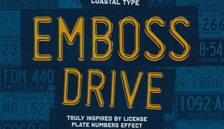 Emboss Drive Font
