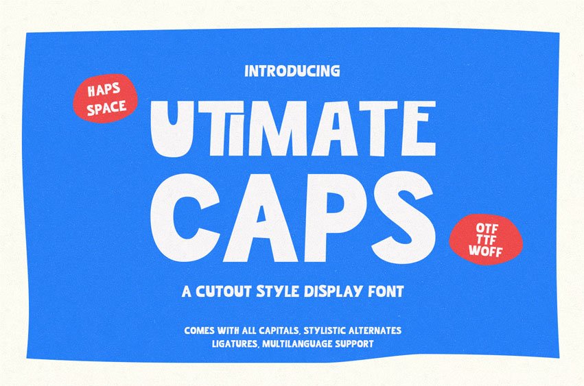 Utimate Caps Cutout Font
