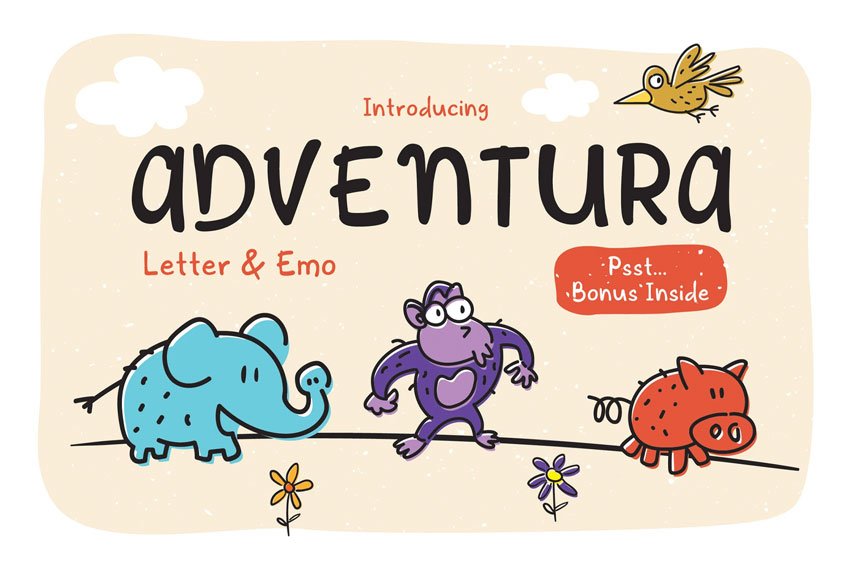 Adventura Letter & Emo Font