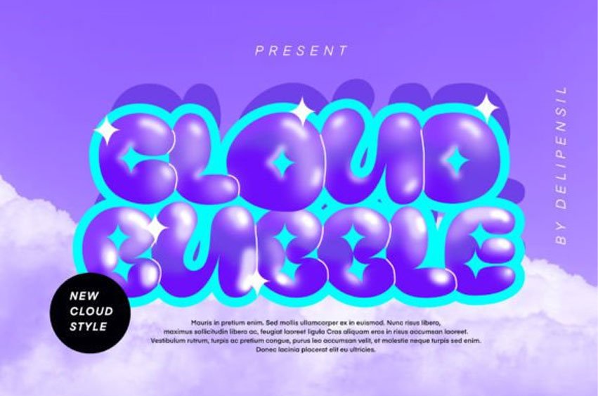 Cloud Bubble Font