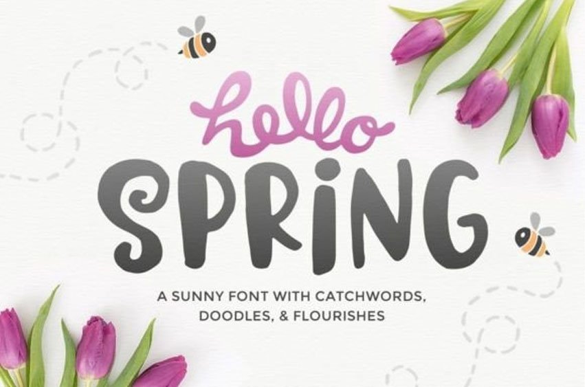 Hello Spring Doodle Font