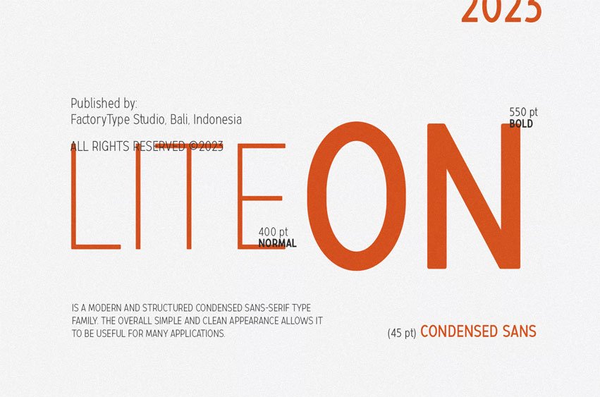 LiteOn Condensed Font