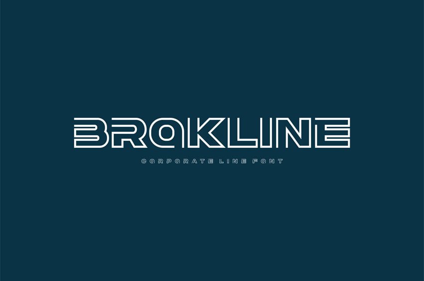 Brokline Line Font