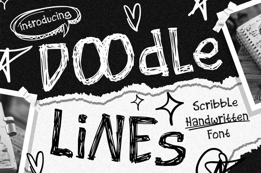 Doodle Lines Scribble Font