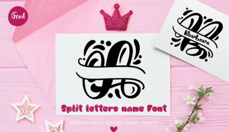 Split Letter Name Font