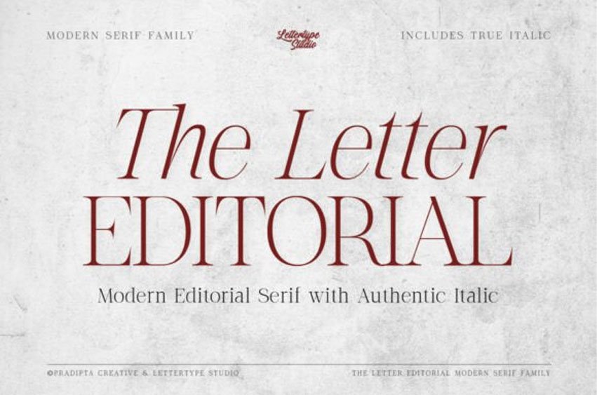 The Letter Editorial Font
