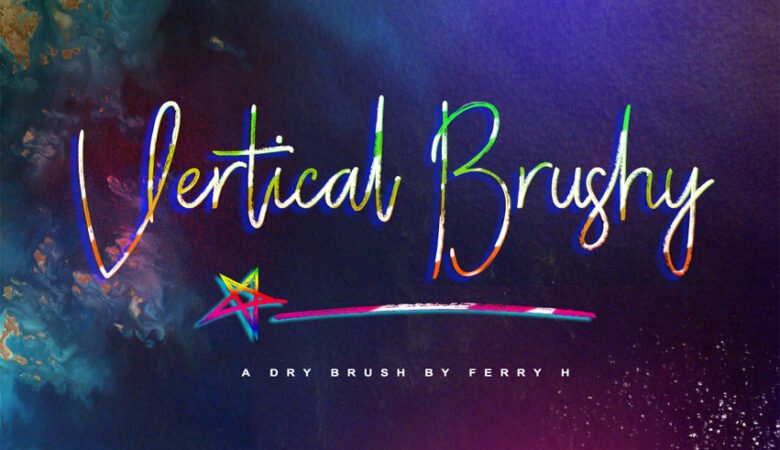 Vertical Brushy Font