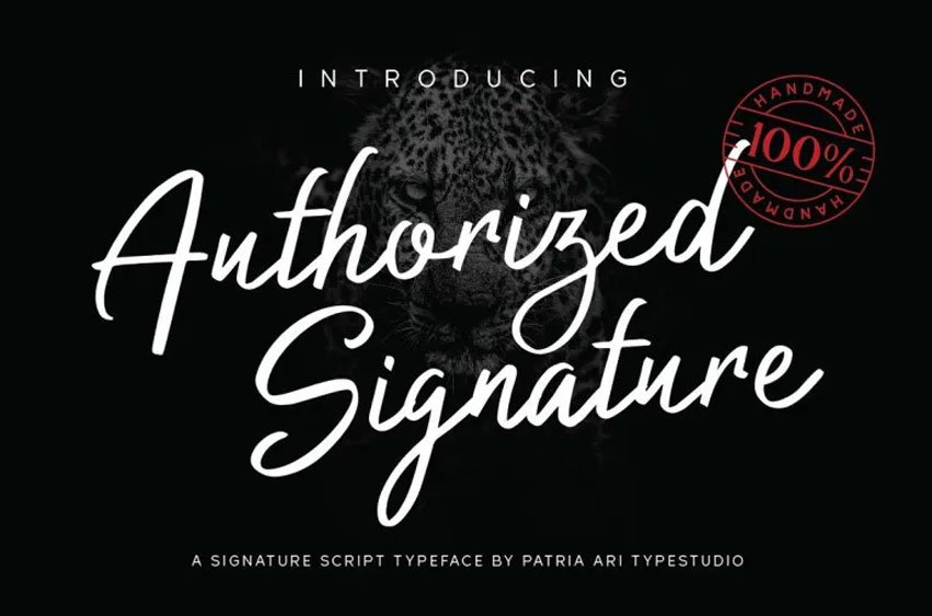 Authorized Signature Font