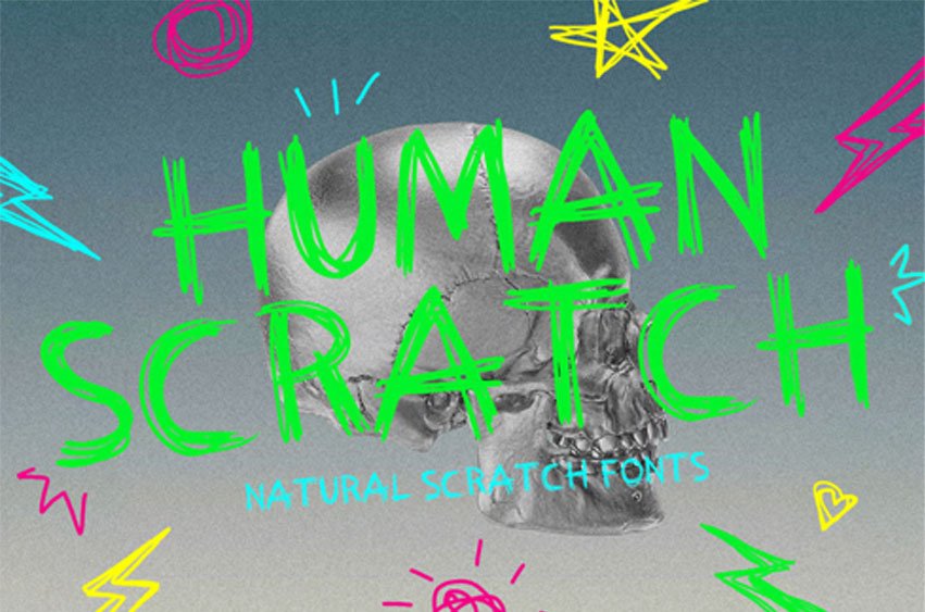 Human Scratch Font