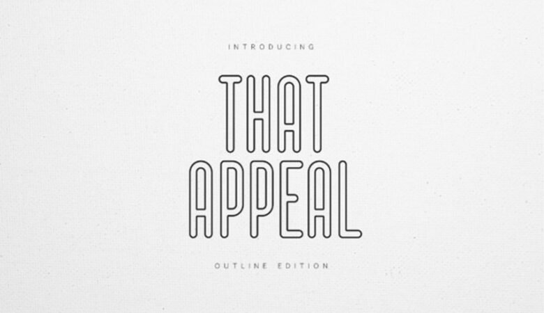 That Appeal Outline Font