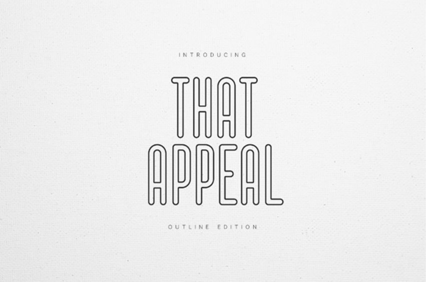 That Appeal Outline Font