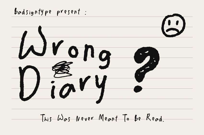 Wrong Diary Font