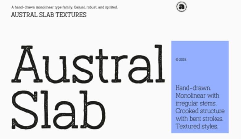 Austral Slab Textures Font