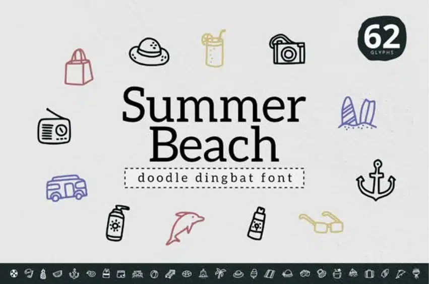 Summer Beach Doodle Font